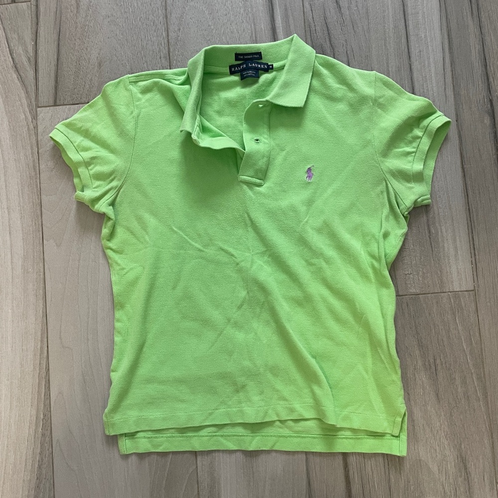 Ralph Lauren Lime Green “skinny” Classic Polo, Size M